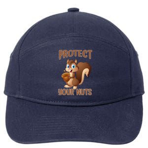 Food Gift Squirrel Protect Your Nuts Squirrel 7-Panel Snapback Hat