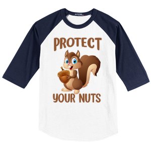 Food Gift Squirrel Protect Your Nuts Squirrel Baseball Sleeve Shirt