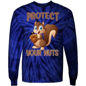 Food Gift Squirrel Protect Your Nuts Squirrel Tie-Dye Long Sleeve Shirt