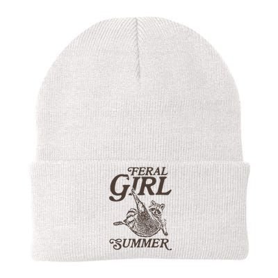 Feral Girl Summer Raccoon Vintage Knit Cap Winter Beanie