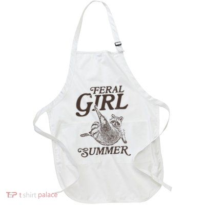 Feral Girl Summer Raccoon Vintage Apron