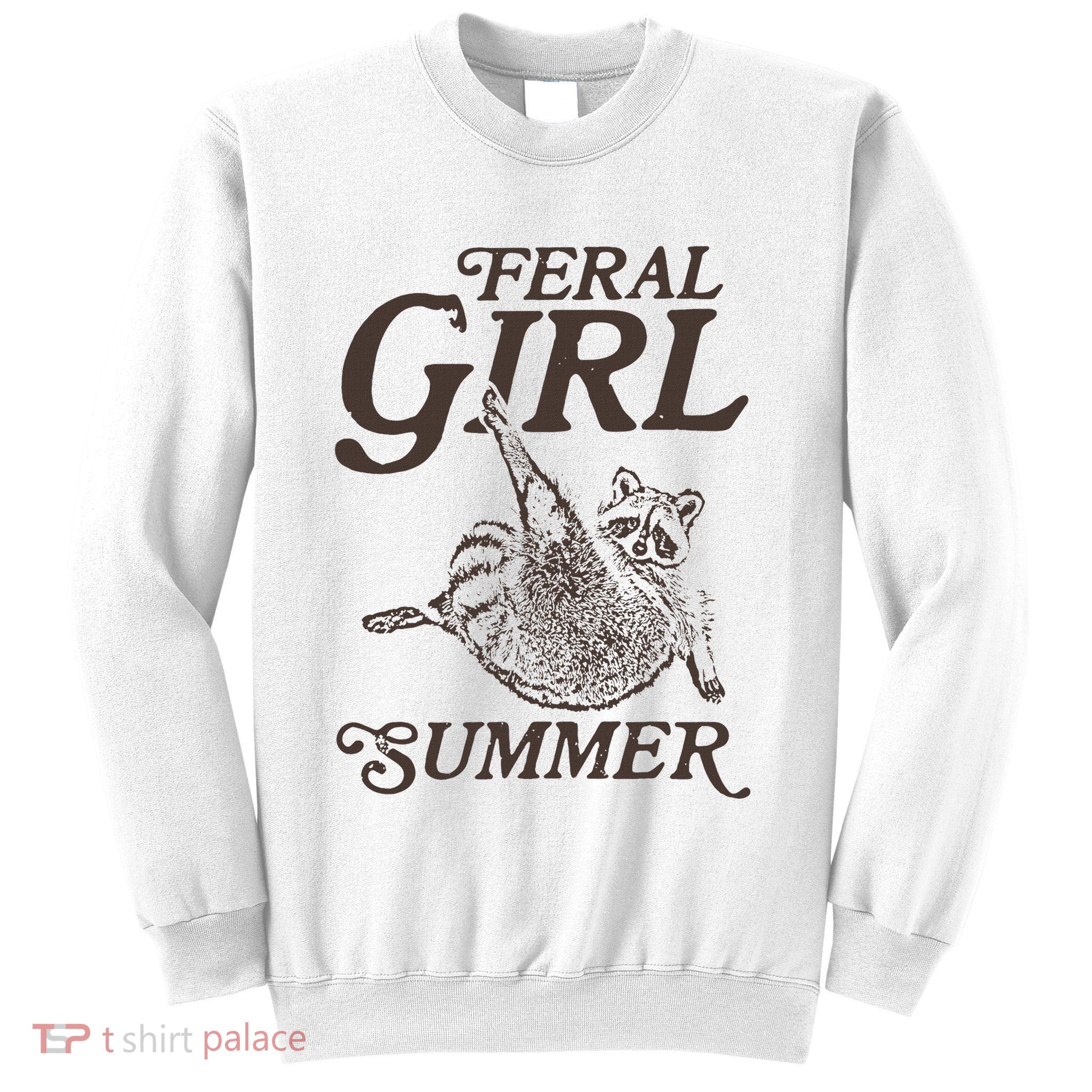 Feral Girl Summer Raccoon Vintage Sweatshirt
