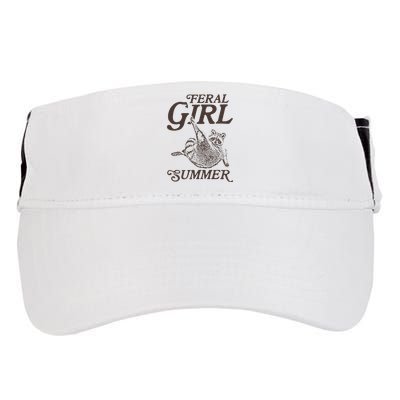 Feral Girl Summer Raccoon Vintage Adult Drive Performance Visor