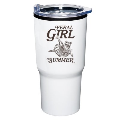 Feral Girl Summer Raccoon Vintage Tumbler
