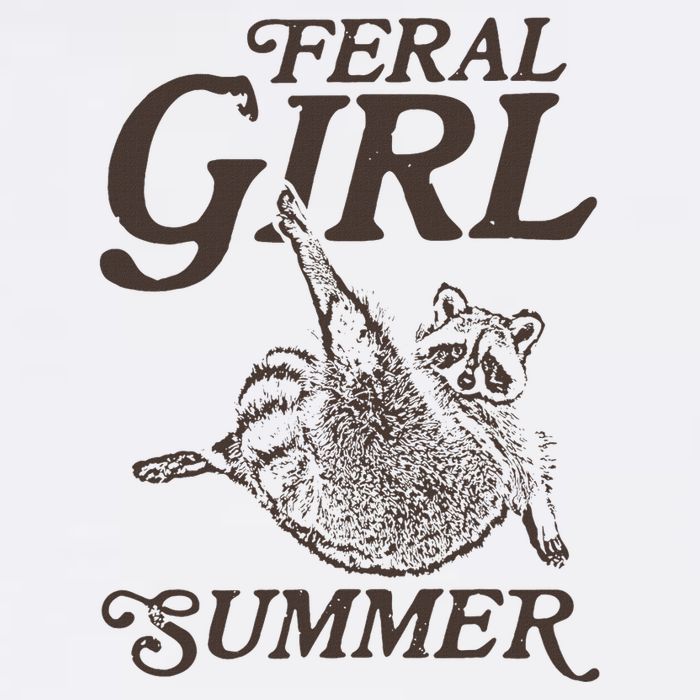 Feral Girl Summer Raccoon Vintage Toddler T-Shirt