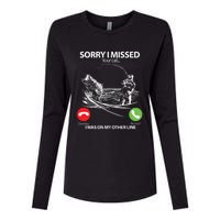 Fishing Gift Sorry I Missed Your Call I Was On Other Line Womens Cotton Relaxed Long Sleeve T-Shirt