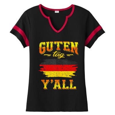 Funny German Saying Quote Joke Germany Flag Ladies Halftime Notch Neck Tee