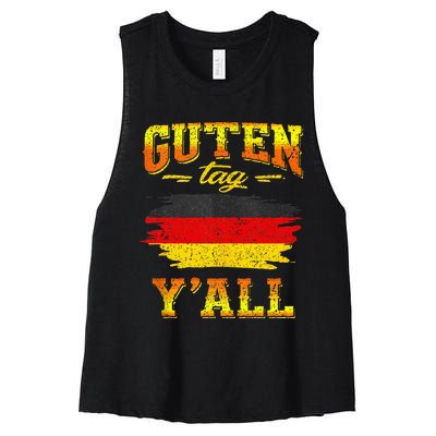 Funny German Saying Quote Joke Germany Flag Women's Racerback Cropped Tank