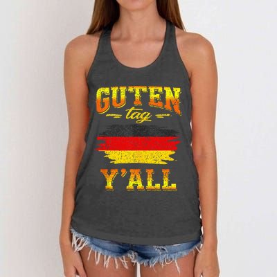 Funny German Saying Quote Joke Germany Flag Women's Knotted Racerback Tank