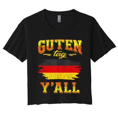 Funny German Saying Quote Joke Germany Flag Women's Crop Top Tee