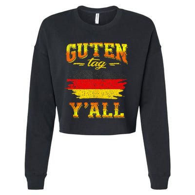 Funny German Saying Quote Joke Germany Flag Cropped Pullover Crew