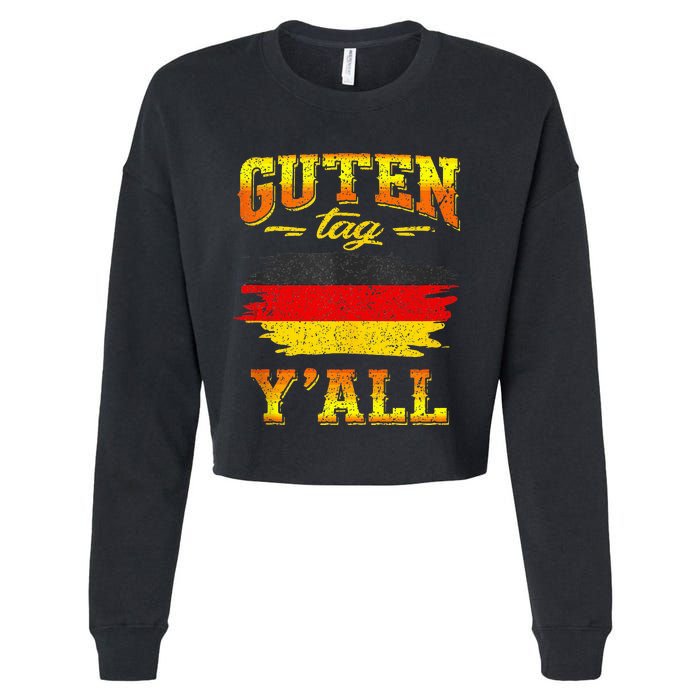 Funny German Saying Quote Joke Germany Flag Cropped Pullover Crew