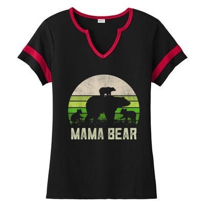 Funny Grandma Shirts From Grandkid, 3 Cubs Mama Bear Vintage Ladies Halftime Notch Neck Tee