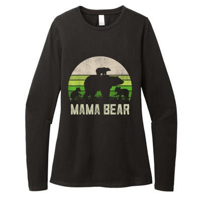 Funny Grandma Shirts From Grandkid, 3 Cubs Mama Bear Vintage Womens CVC Long Sleeve Shirt