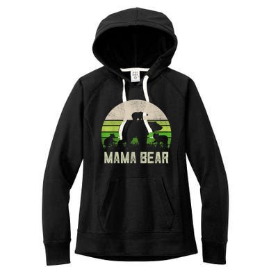 Funny Grandma Shirts From Grandkid, 3 Cubs Mama Bear Vintage Women's Fleece Hoodie