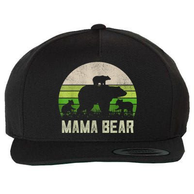 Funny Grandma Shirts From Grandkid, 3 Cubs Mama Bear Vintage Wool Snapback Cap