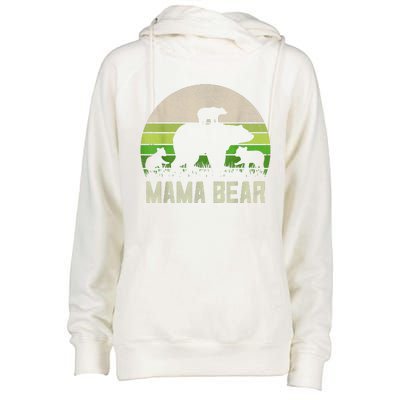 Funny Grandma Shirts From Grandkid, 3 Cubs Mama Bear Vintage Womens Funnel Neck Pullover Hood