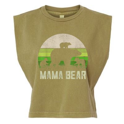 Funny Grandma Shirts From Grandkid, 3 Cubs Mama Bear Vintage Garment-Dyed Women's Muscle Tee