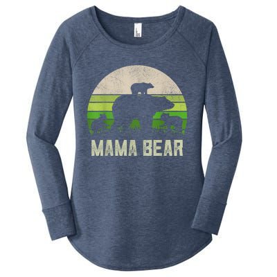 Funny Grandma Shirts From Grandkid, 3 Cubs Mama Bear Vintage Women's Perfect Tri Tunic Long Sleeve Shirt