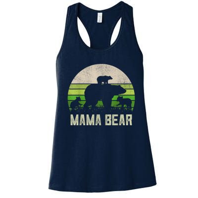 Funny Grandma Shirts From Grandkid, 3 Cubs Mama Bear Vintage Women's Racerback Tank