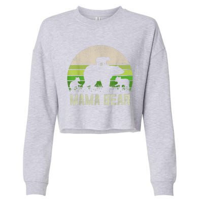 Funny Grandma Shirts From Grandkid, 3 Cubs Mama Bear Vintage Cropped Pullover Crew