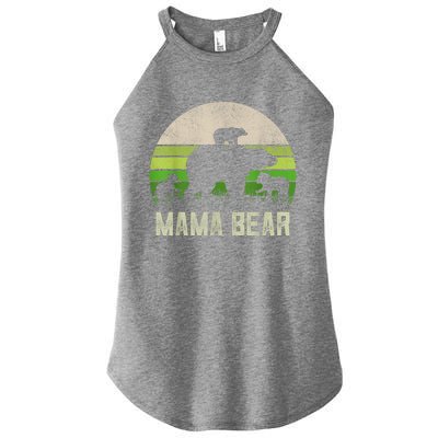 Funny Grandma Shirts From Grandkid, 3 Cubs Mama Bear Vintage Women's Perfect Tri Rocker Tank