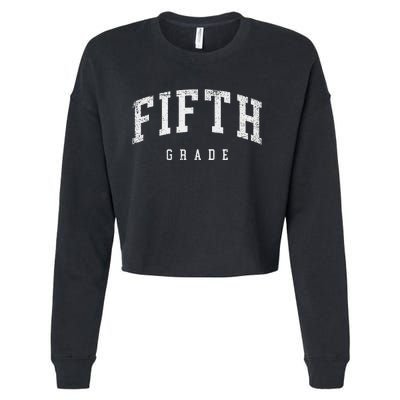 Fifth Grade Squad 5th Grade Team Retro First Day Of School Cropped Pullover Crew