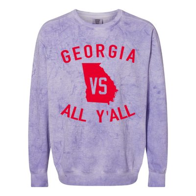 Funny Georgia Shirt Georgia Vs All Y'all Colorblast Crewneck Sweatshirt