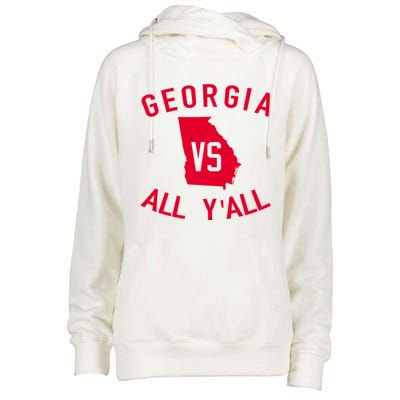 Funny Georgia Shirt Georgia Vs All Y'all Womens Funnel Neck Pullover Hood