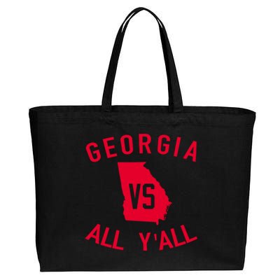 Funny Georgia Shirt Georgia Vs All Y'all Cotton Canvas Jumbo Tote