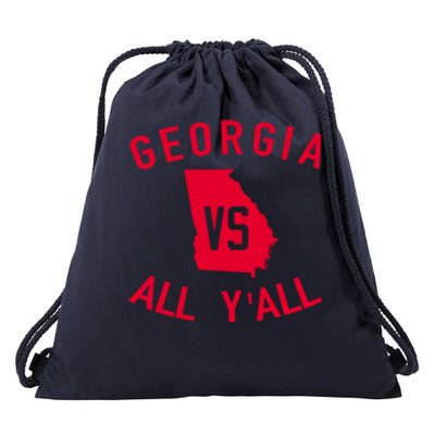 Funny Georgia Shirt Georgia Vs All Y'all Drawstring Bag