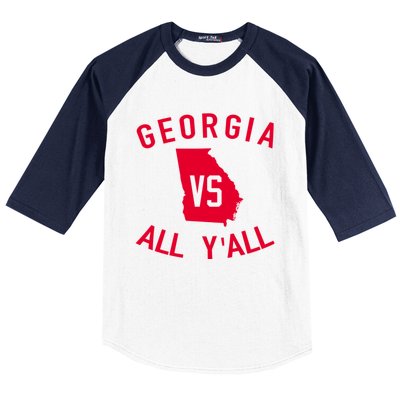 Funny Georgia Shirt Georgia Vs All Y'all Baseball Sleeve Shirt