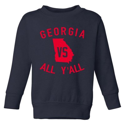 Funny Georgia Shirt Georgia Vs All Y'all Toddler Sweatshirt