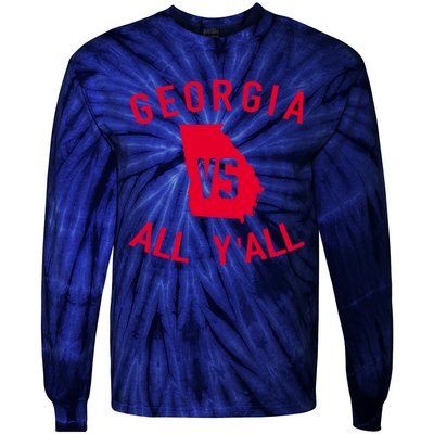 Funny Georgia Shirt Georgia Vs All Y'all Tie-Dye Long Sleeve Shirt