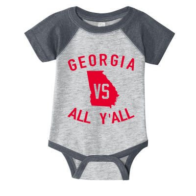 Funny Georgia Shirt Georgia Vs All Y'all Infant Baby Jersey Bodysuit