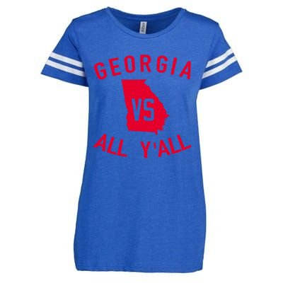 Funny Georgia Shirt Georgia Vs All Y'all Enza Ladies Jersey Football T-Shirt