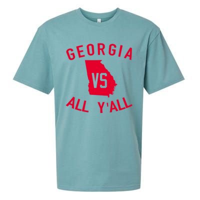 Funny Georgia Shirt Georgia Vs All Y'all Sueded Cloud Jersey T-Shirt