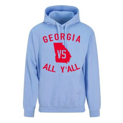 Funny Georgia Shirt Georgia Vs All Y'all Unisex Surf Hoodie