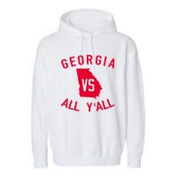 Funny Georgia Shirt Georgia Vs All Y'all Garment-Dyed Fleece Hoodie