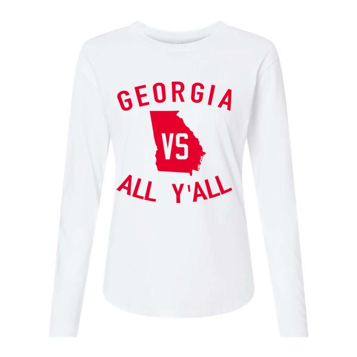 Funny Georgia Shirt Georgia Vs All Y'all Womens Cotton Relaxed Long Sleeve T-Shirt