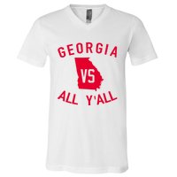 Funny Georgia Shirt Georgia Vs All Y'all V-Neck T-Shirt