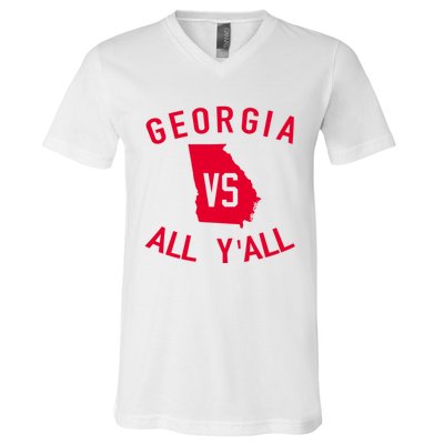 Funny Georgia Shirt Georgia Vs All Y'all V-Neck T-Shirt