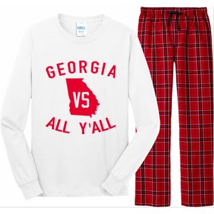 Funny Georgia Shirt Georgia Vs All Y'all Long Sleeve Pajama Set