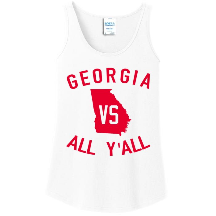 Funny Georgia Shirt Georgia Vs All Y'all Ladies Essential Tank