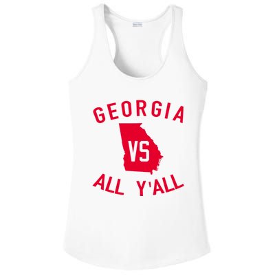 Funny Georgia Shirt Georgia Vs All Y'all Ladies PosiCharge Competitor Racerback Tank