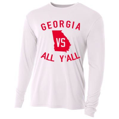 Funny Georgia Shirt Georgia Vs All Y'all Cooling Performance Long Sleeve Crew