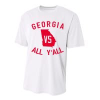 Funny Georgia Shirt Georgia Vs All Y'all Performance Sprint T-Shirt