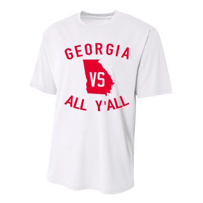 Funny Georgia Shirt Georgia Vs All Y'all Performance Sprint T-Shirt