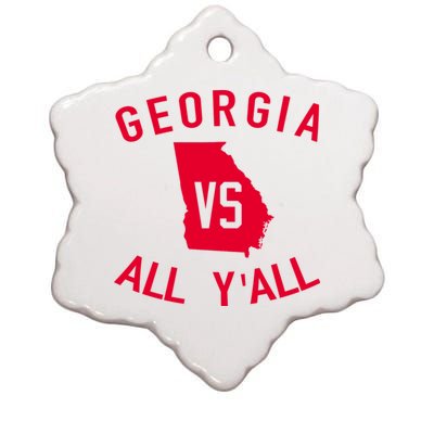 Funny Georgia Shirt Georgia Vs All Y'all Ceramic Star Ornament