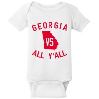 Funny Georgia Shirt Georgia Vs All Y'all Baby Bodysuit